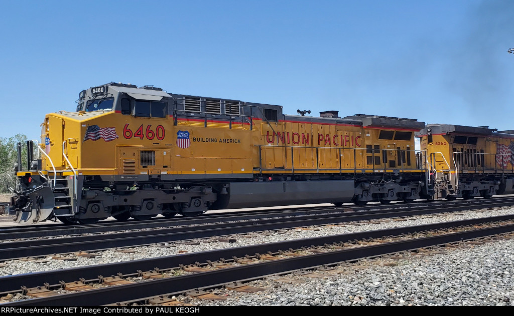 UP 6460 Close Up Shot as She Rolls into The UP East Ogden Yard Leading a Manifest Train. 